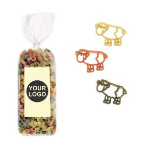 250 g Werbe-Nudeln in Schaf-Form im Standbeutel mit Werbeetikett