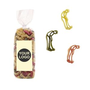 250 g Werbe-Nudeln in Golfspieler-Form im Standbeutel mit Werbeetikett