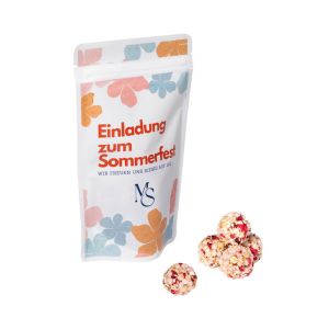 Frucht-Müslikugeln im bedruckten Doypack
