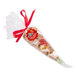 Nikolaus Süßigkeiten-Mix in der Spitztüte mit Werbeetikett