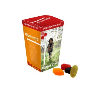 210 g Fruchtgummi in Autobecherhalterung mit Werbedruck