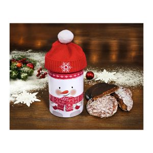 Präsent 375 g Nürnberger Oblaten-Lebkuchen in Schneemanndose mit Mütze
