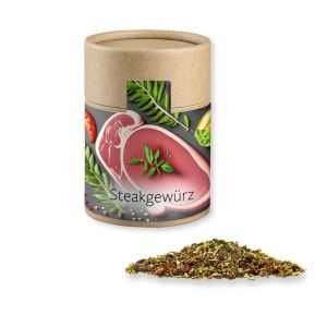 Steakgewürz in Kraftpapierdose Midi mit Werbebanderole