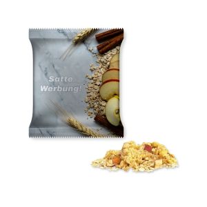 50 g Bio Porridge Apfel-Zimt im Tütchen mit Werbedruck
