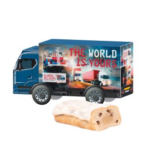 3D Präsent LKW mit 4er Lebkuchen und Werbedruck