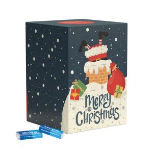 Tower Advent calendar grass paper share chocolate bars with advertising print