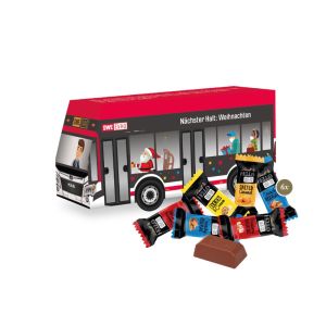 3D Präsent Bus Lindt HELLO mit Werbedruck