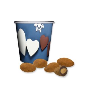 Schokomandeln mit Zimt im Mini Snackbecher mit Werbedruck