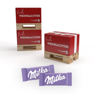 Mini Palette mit Milka Naps und Werbedruck