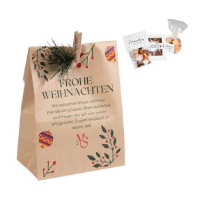 Weihnachtliches Präsentset „Gaumenfreude“ in bedruckter Papiertüte