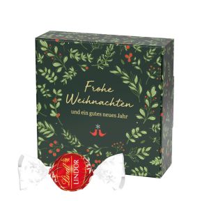 LINDOR Milchkugeln in Mini Klappdeckelbox mit Werbedruck