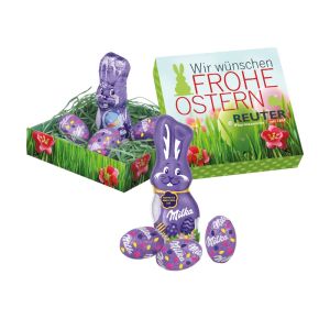 Milka Osternest mit einer Ostermischung und einem Rundum-Druck