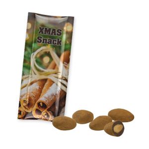 Schokomandeln mit Zimt in Portionsstick mit Werbedruck