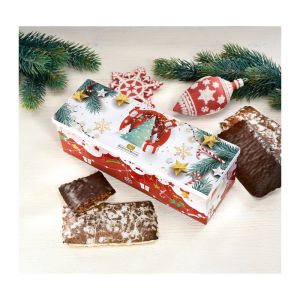 Präsent 300 g Nürnberger Elisen-Lebkuchen in Jingle-Bells Schmuckdose