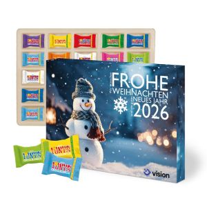 216 g Adventskalender Tony´s Schokolade und mit rundum Werbedruck auf reinpapier
