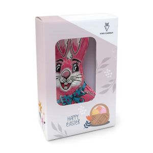 60 g Schokoladen-Osterhase Pink in Kartonage mit Werbedruck