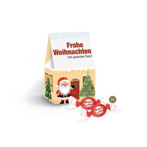 Präsent Christmas Minis mit duplo Knusperlen und Rundum-Werbedruck