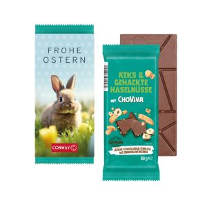 80 g Tafel ChoViva Schokoladenalternative in einem individuell bedruckbaren Werbeschuber