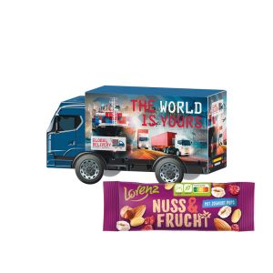 3D Präsent LKW Lorenz Nuss & Frucht mit Werbebedruckung