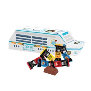 3D Präsent Schiff mit Lindt HELLO und Rundum-Werbedruck