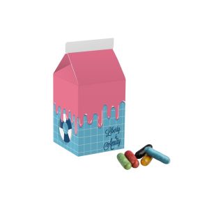 Milchverpackung mit Lakritzstangen Mix und Werbedruck
