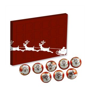 168 g Schoko-Haselnuss-Pralinen im Adventskalender Midi mit Werbedruck