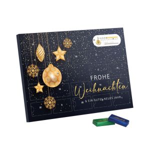 Premium Tisch Adventskalender mit Lindt Schokotäfelchen und Rundum-Werbedruck