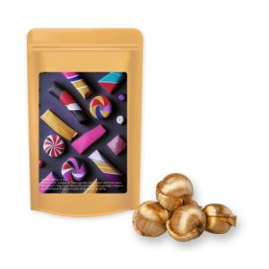 Goldnüsse Bonbons im Midi Standbeutel mit Werbeetikett