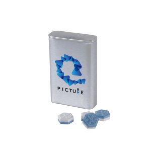 16 g zuckerfreie Sportlife Mints in Pocketdose mit Logodruck