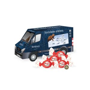 3D Präsent Transporter mit duplo Knusperlen und Rundum-Werbedruck