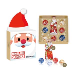 Himmlische Weihnachtszeit Nikolausmütze und Rundum-Werbedruck