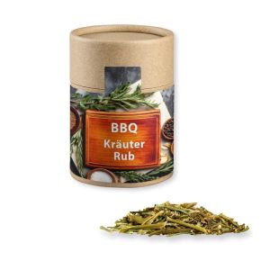 Gewürzmischung BBQ Kräuter Rub in Kraftpapierdose Midi mit Werbebanderole