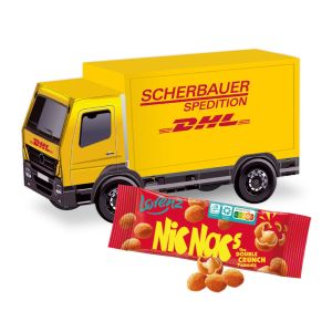 3D Präsent LKW mit Lorenz Nic Nac's und Werbedruck