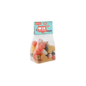 150 g klassischer holländischer Süssigkeiten-Mix in Standbodenbeutel mit Werbereiter