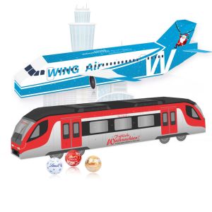 3D-Adventskalender individuelle Wunschform mit Lindt Schokolade und Rundum-Werbedruck