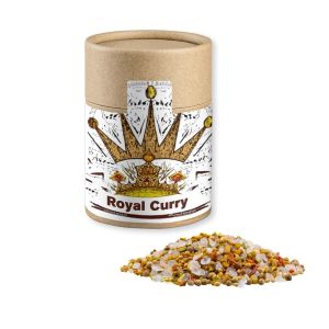 Royal Curry in Kraftpapierdose Midi mit Werbebanderole