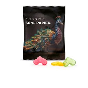 15 g Trolli Fruchtgummi Fahrräder in Werbetütchen mit 50 % Papieranteil und Werbedruck
