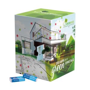 Tower Advent calendar with chocolate bars and advertising print