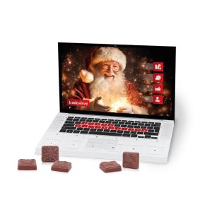75 g Laptop-Adventskalender Classic Exklusiv mit rundum Werbedruck