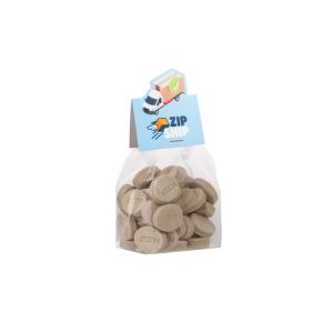 100 g Hustenbonbons im Blockbeutel mit gestanztem Wunschreiter