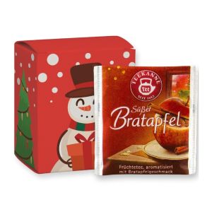 Beuteltee Bratapfel in Faltschachtel mit Werbedruck