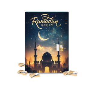 Ramadan Kalender mit Lindt Schokolade und Rundum-Werbedruck