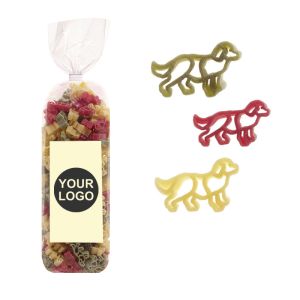 250 g Werbe-Nudeln in Hunde-Form im Standbeutel mit Werbeetikett