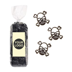 250 g Werbe-Nudeln in Totenkopf-Form im Standbeutel mit Werbeetikett
