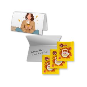 1,75 g Bio Beuteltee Dankeschön auf Klappkarte mit Werbebedruckung