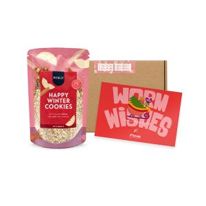 172 g Happy Winterdays Keksmischung im Doypack im Versandkarton mit A5-Werbekarte