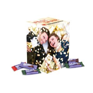 Adventskalender Cube XL mit Milka Schokolade und Rundum-Werbedruck
