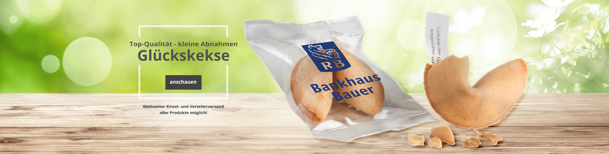 Werben Sie mit individuell bedruckbaren Glückskeksen!