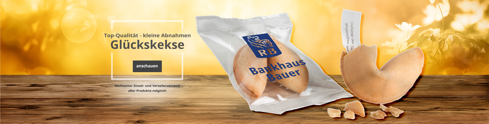 Werben Sie mit individuell bedruckbaren Glückskeksen!