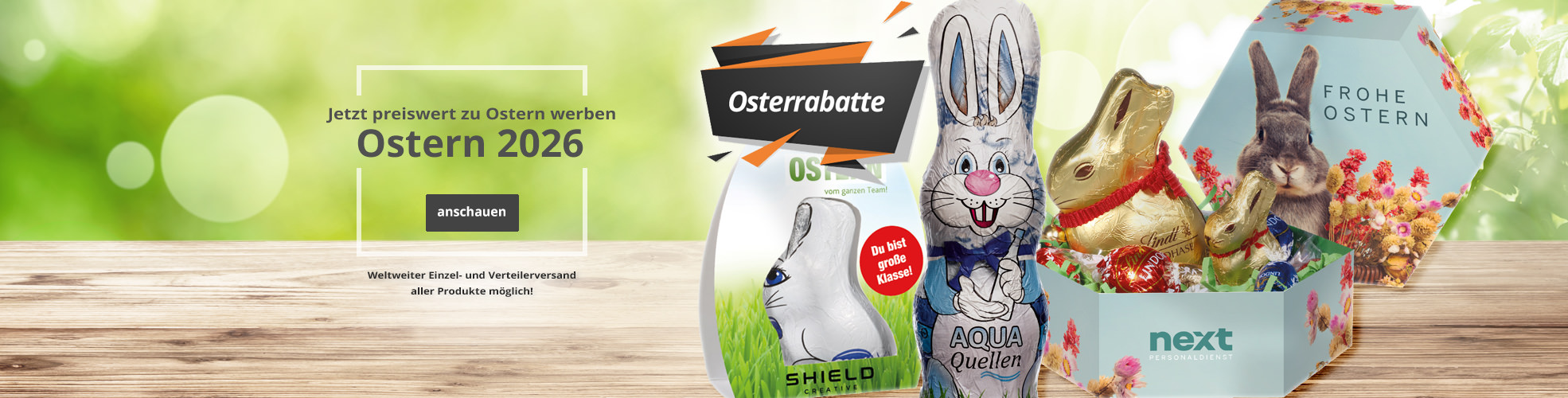 Ostern 2026. Sichern Sie sich jetzt Ihren individuellen Oster-Werbeartikel!